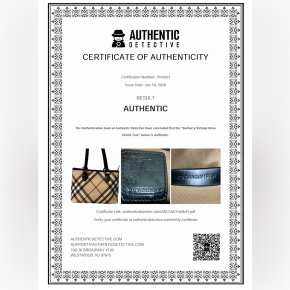 Burberry Nova Check Coated Canvas and Patent Leather Tote - Picture 5 of 13